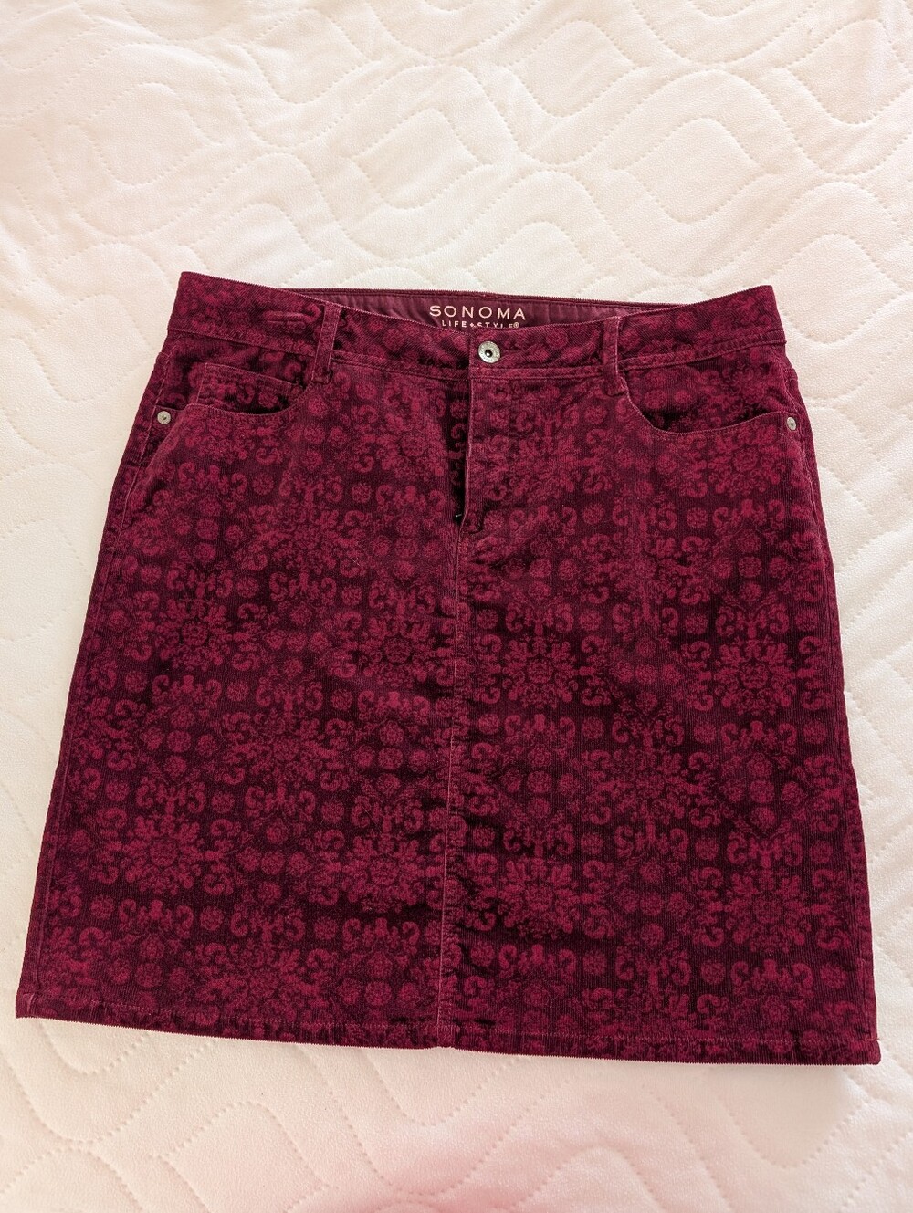 SONOMA Cranberry Pattern Mini Skirt